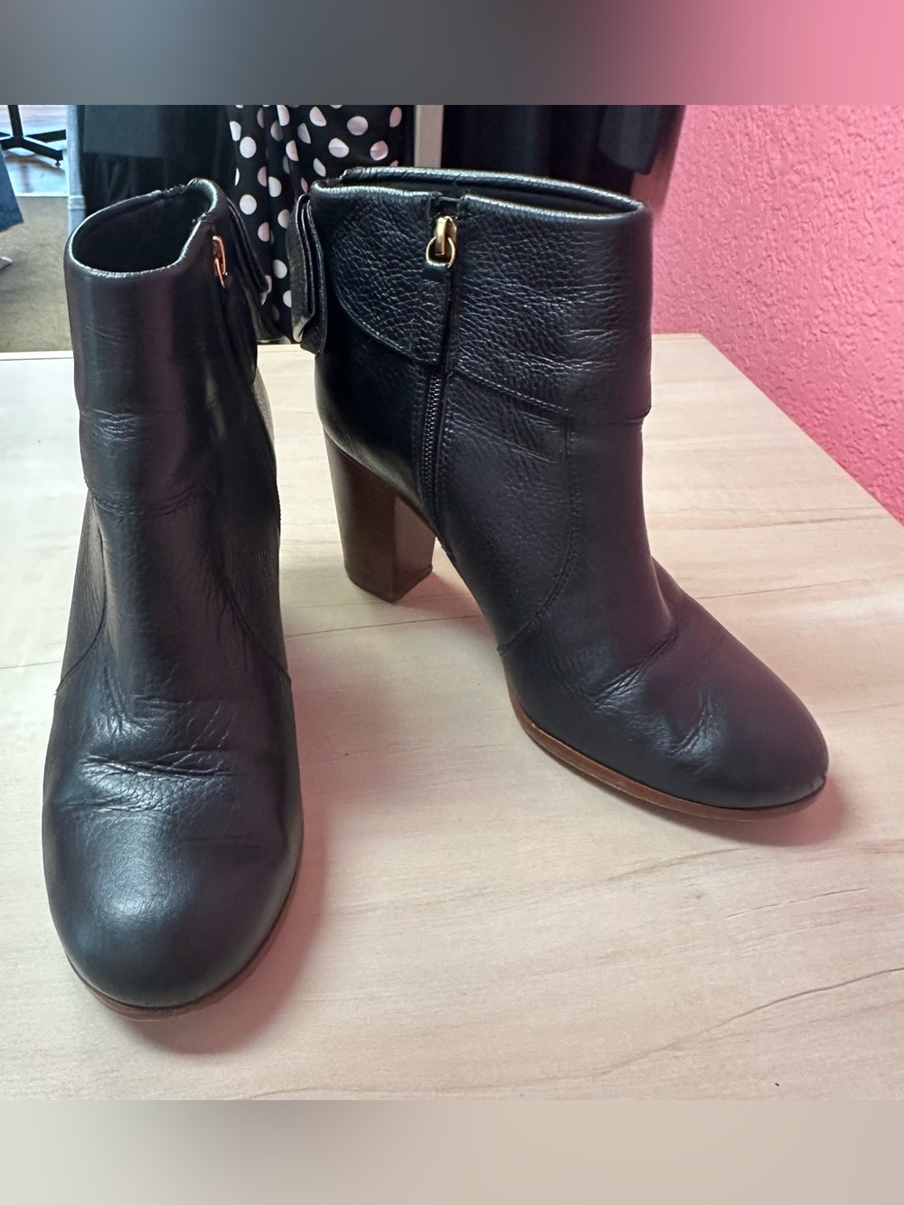 Kate Spade Black Leather Ankle Booties with Bows